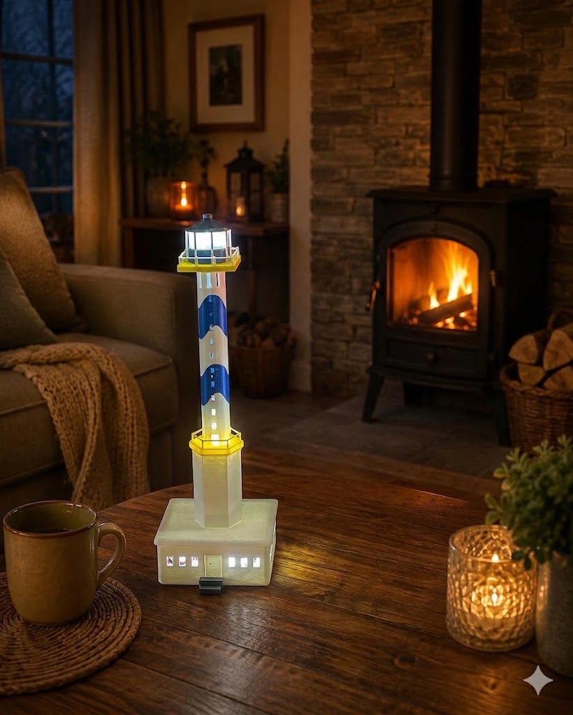 Lange Nelle miniatuur 34 cm met verlichting, vuurtoren van Oostende