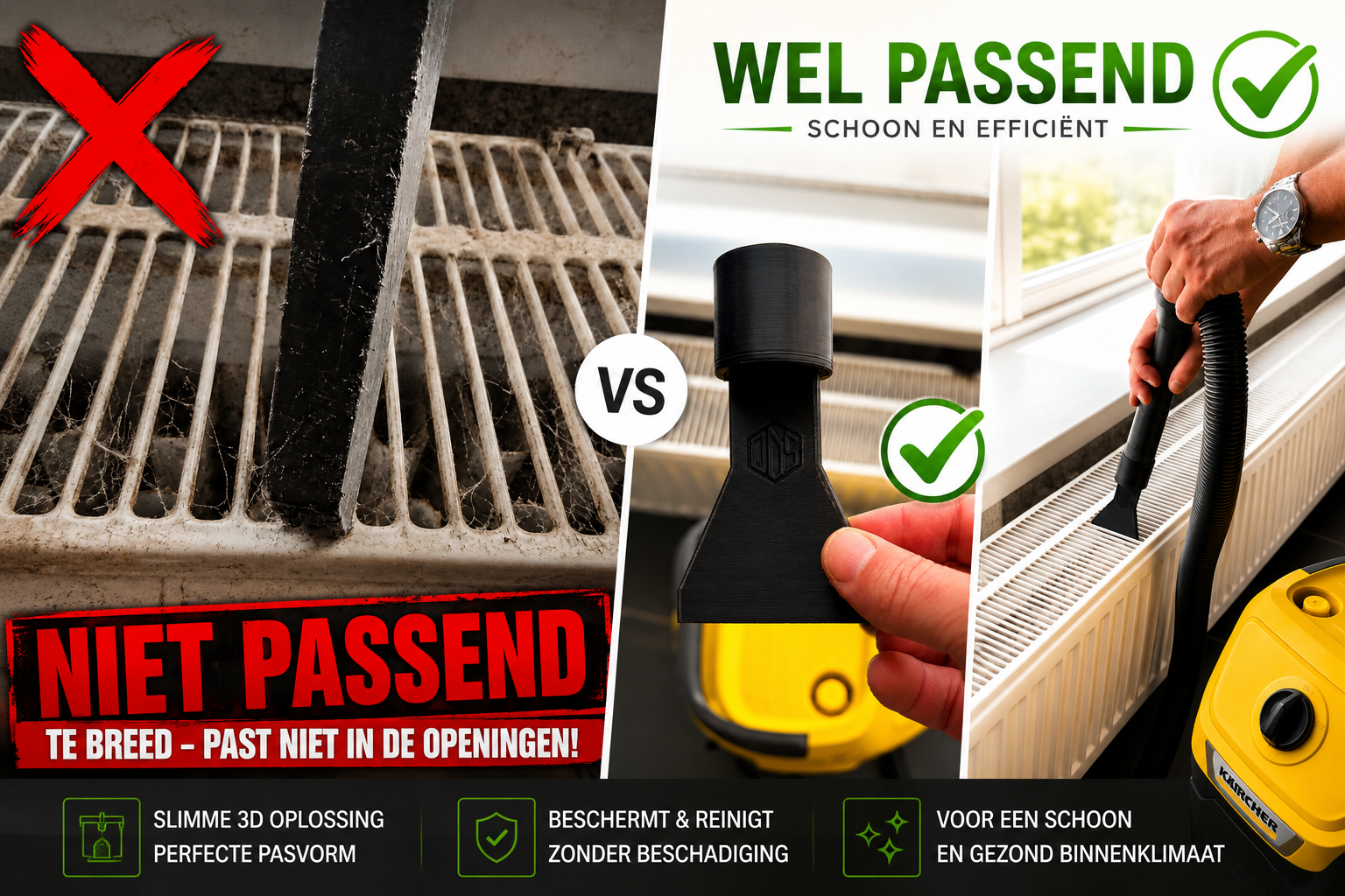 3D geprinte houder of organizer op maat voor een specifieke ruimte