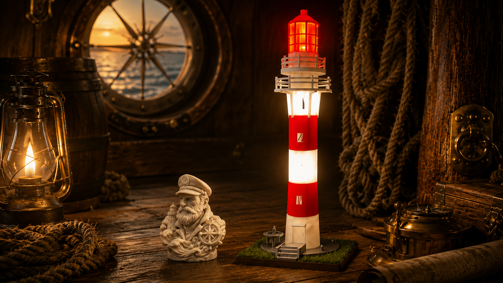 Vuurtoren van Nieuwpoort met The Captain in interieur